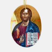Jesus-Christ-Pantokrator-Gemälde Keramik Ornament (Hinten)