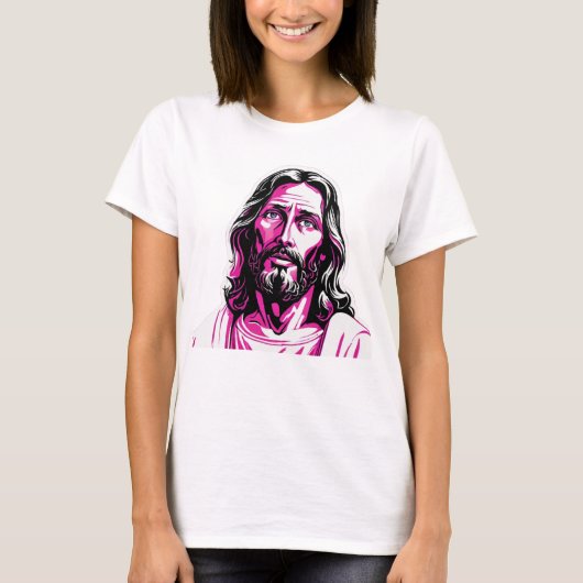 Jesus Christ Pink Pessach Ostern Weihnachtsgeschen T-Shirt (Vorderseite)
