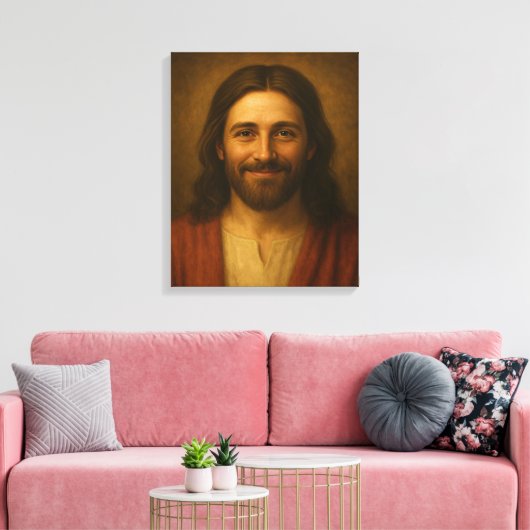 Jesus Christ Portrait #3™ LDS Wall Art Leinwand (Insitu (Wohnzimmer))