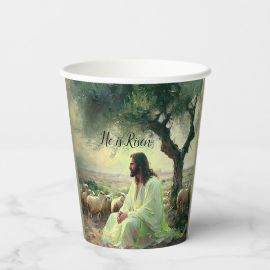 Jesus Christ Religious Easter Catholic  Pappbecher (Rückseite)