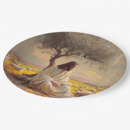 Jesus Christ Religious Easter Catholic  Pappteller (Schrägansicht)