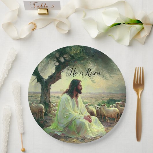 Jesus Christ Religious Easter Catholic Pappteller (Hochzeit)