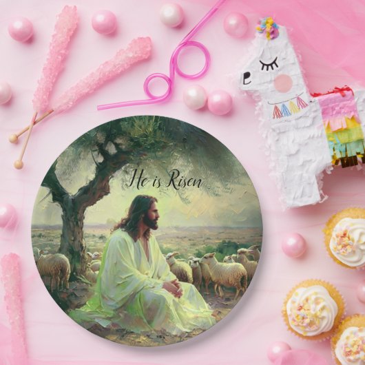 Jesus Christ Religious Easter Catholic  Pappteller (Party)