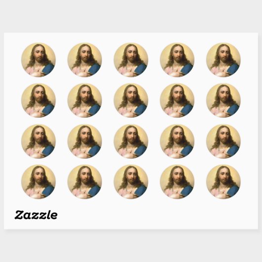 Jesus Christ Round Sticker  (Blatt)