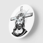 Jesus Christ Runde Wanduhr (Winkel)