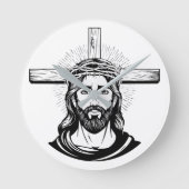 Jesus Christ Runde Wanduhr (Vorderseite)