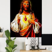 Jesus Christ Sacred Heart Poster (Heimbüro)
