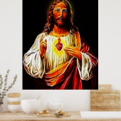 Jesus Christ Sacred Heart Poster (Küche)