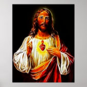 Jesus Christ Sacred Heart Poster (Vorne)