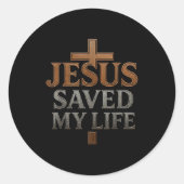 Jesus Christ Saved My Life Gift For Women Men Runder Aufkleber (Vorderseite)