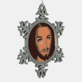 JESUS CHRIST SCHNEEFLOCKEN Zinn-Ornament (Links)