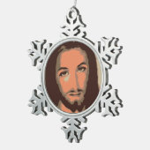 JESUS CHRIST SCHNEEFLOCKEN Zinn-Ornament (Rechts)