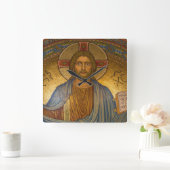 Jesus Christ - Schönes Christliches Kunstwerk Quadratische Wanduhr (Zuhause)