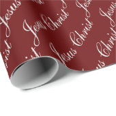 Jesus Christ Script Wrapping Paper Geschenkpapier (Rolleneckpunkt)