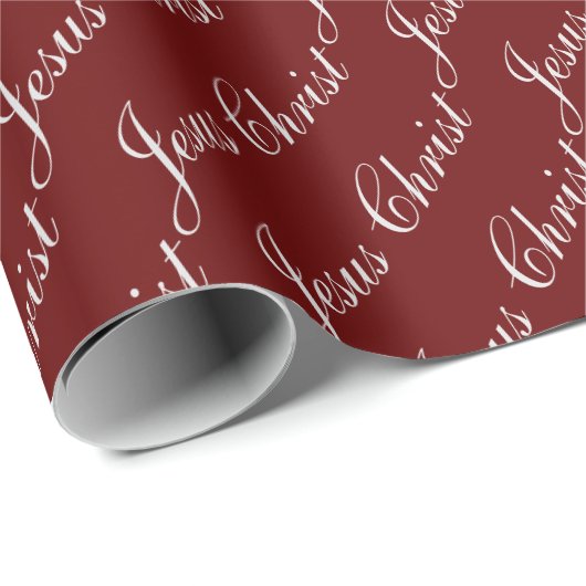Jesus Christ Script Wrapping Paper Geschenkpapier (Rolleneckpunkt)