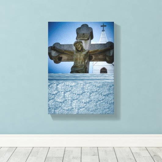 Jesus Christ Stretched Canvas Print Leinwand (Insitu (Holzboden))