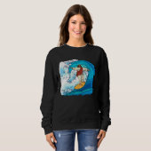 Jesus Christ Surfing Summer Surfer Surfboard Sweatshirt (Vorne ganz)