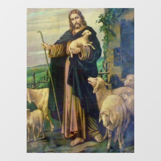 JESUS CHRIST THE GOOD SHEPHERD FENSTERAUFKLEBER (Blatt)
