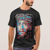 Jesus Christ Thorn Crown Abstrakte Christliche Kun T-Shirt (Vorderseite)