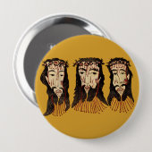 Jesus Christ Thorn Crown Folk Art Malerei Button (Vorne & Hinten)