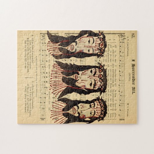 Jesus Christ Thorn Crown Folk Art Malerei Puzzle (Horizontal)