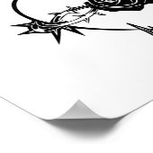 Jesus Christ Thorns Blutung Herzkunst Poster (Ecke)