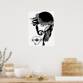 Jesus Christ Thorns Blutung Herzkunst Poster (Küche)