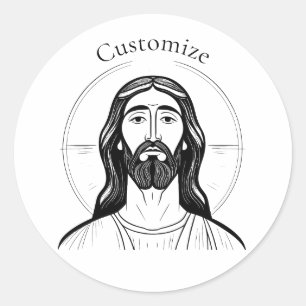 Jesus Christ Thunder_Cove Runder Aufkleber