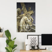 Jesus Christ trägt Cross Poster (Heimbüro)