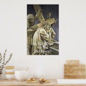 Jesus Christ trägt Cross Poster (Küche)