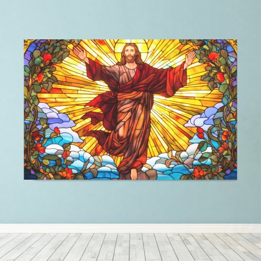 Jesus Christ verkleidete Glaskunst Leinwand (Insitu (Holzboden))