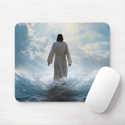 Jesus Christ Walking auf Wasser, Christlich #7 Mousepad (Mit Mouse)