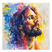 Jesus Christ Watercolor Fotodruck (Vorne)
