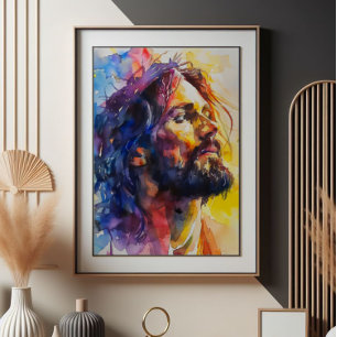 Jesus Christ Watercolor Fotodruck