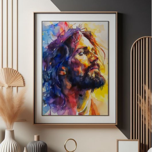 Jesus Christ Watercolor Fotodruck