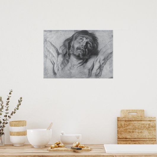 Jesus Christ Zeichnend Anthony van Dyck Poster (Küche)