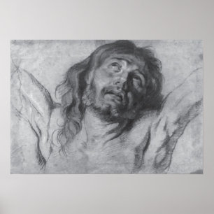 Jesus Christ Zeichnend Anthony van Dyck Poster
