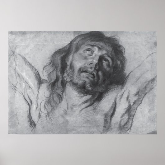 Jesus Christ Zeichnend Anthony van Dyck Poster (Vorne)
