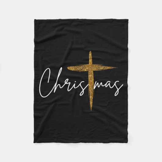 Jesus Christian Cross Merry Christmas Pajamas Fami Fleecedecke (Vorderseite)