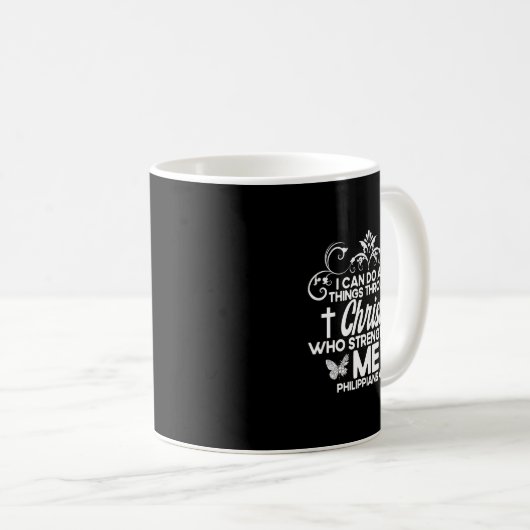 Jesus Christlich Bible Verse Philippianer 413 Blum Kaffeetasse (VorderseiteRechts)