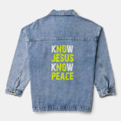 Jesus Christlich Bible Verse Scripting Know Jesus  Jeansjacke (Rückseite)