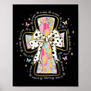 Jesus Christlich Coquette Bow glückliche Osterfeie Poster