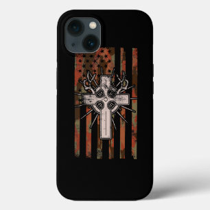 Jesus Christlich Cross Junting American Flag Camou Case-Mate iPhone Hülle