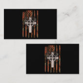 Jesus Christlich Cross Junting American Flag Camou Visitenkarte (Vorne/Hinten)
