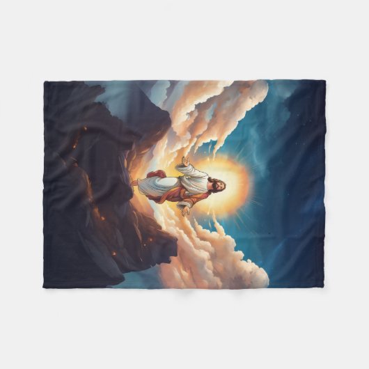 Jesus / Christlich Fleecedecke (Vorderseite (Horizontal))