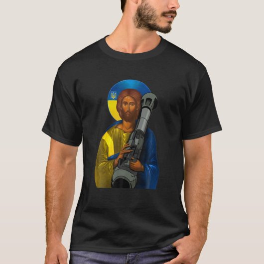 Jesus Christlich stehe ich mit ukrainischer Flora T-Shirt (Vorderseite)