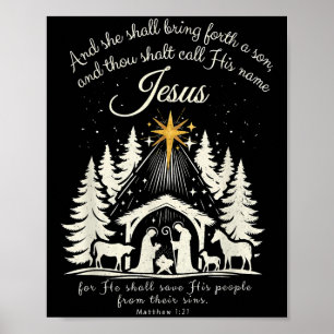 Jesus Christlich Weihnachten Weihnachtsbaum Famili Poster