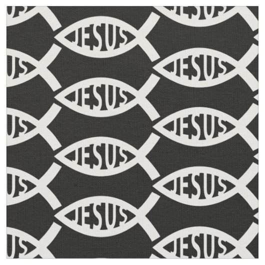 Jesus Christliche Fischmuster Stoff (Nahaufnahme)
