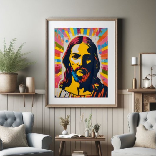 Jesus Christliche Pop Art Fotodruck