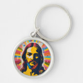 Jesus Christliche Pop Art Schlüsselanhänger (Vorne)